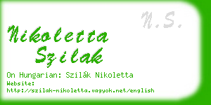 nikoletta szilak business card